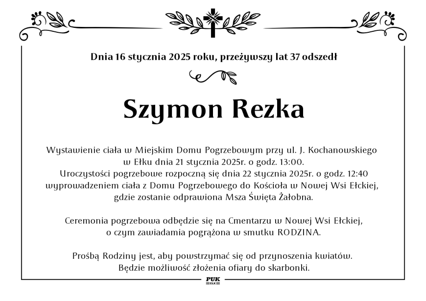 Szymon Rezka - nekrolog